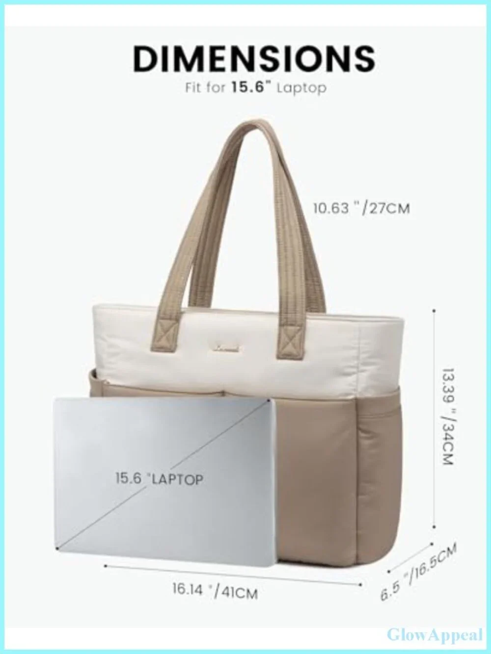 Ultra-Lightweight Puffer Laptop Tote Bag for Women with Organized Compartments,